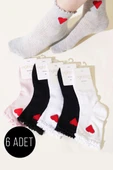 Bayan 6lı Kalpli Kısa Konç Çorap Asorti 1 thumbnail 1