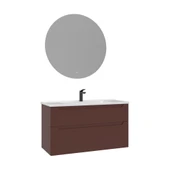 Orka Messina 100 cm Tuscan Kırmızı LED Banyo Dolabı Takımı thumbnail 1