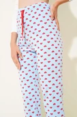 Kalp Desenli Pijama Altı Mavi thumbnail 4