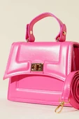 Metal Kilit Detaylı Çanta Fuşya thumbnail 3