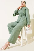 Pelerin Detaylı Tunik İkili Takım Çağla Yeşili thumbnail 2