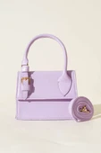 Tek Kemer Detaylı Rugan Çanta Lila thumbnail 2