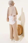 Loyşa Çizgi Garnili Tunik İkili Takım Bej thumbnail 3