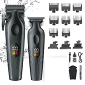 WA-0178 2'li Set Profesyonel Şarjlı Saç,Sakal,Ense,Vücut Traş Kesme Makinesi / Ergonomik Tasarım, Uzun Pil Ömrü, LED Ekran - 1