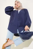 Brit Düğmeli Gömlek Lacivert thumbnail 1