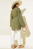 Örgü Kemerli Kimono Haki thumbnail 3