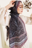 Etnik Paisley Desen Şal Sütlü Kahve thumbnail 1