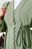Brit Düğmeli İp Kuşaklı Tunik İkili Takım Çağla Yeşili thumbnail 4