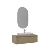 Orka Lentia 100 cm Meşe Banyo Dolabı Alt Modül Lavabo thumbnail 2