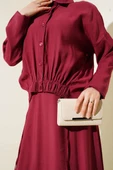 Lastik Detaylı Etekli İkili Takım Bordo thumbnail 4