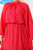 Yakası Büzgülü Etekli İkili Takım Alizarin thumbnail 4