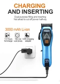 WA-0222 Profesyonel Şarjlı Saç,Sakal,Ense,Vücut Traş Kesme Makinesi / Ergonomik Tasarım, Uzun Pil Ömrü, LED Ekran - 2