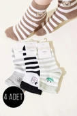 Bayan 4lü Hayvan Figürlü Kısa Konç Çorap Asorti 1 thumbnail 1