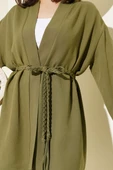 Örgü Kemerli Kimono Haki thumbnail 4