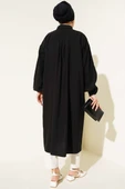 Tahta Düğmeli Uzun Tunik Siyah thumbnail 3