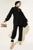 Gold Düğmeli İp Detaylı İkili Takım Siyah thumbnail 1