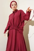 Lastik Detaylı Etekli İkili Takım Bordo thumbnail 2