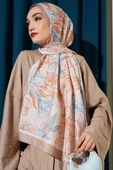 Antik Çiçekli Soft Şal Latte thumbnail 1