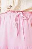 Garnili İp Kuşaklı Etek Pembe thumbnail 4