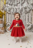 Kız Bebek Beli Fiyonk Detaylı Anvelop Yılbaşı Elbisesi NBK-24923 thumbnail 7