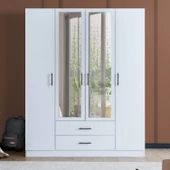 Gardırop, Blesk Hera 4 Kapaklı, Aynalı Çekmeceli Dolap thumbnail 2