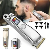 WA-0170 Profesyonel Şarjlı Saç,Sakal,Ense,Vücut Traş Kesme Makinesi / Ergonomik Tasarım, Uzun Pil Ömrü, LED Ekran - 3