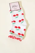 Kadın Meyve Figürlü Soket Çorap Beyaz thumbnail 1
