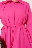 Önü Pensli İp Kuşaklı Tunik Fusya thumbnail 4