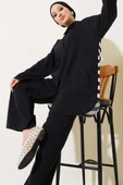 Arkası Çizgi Detaylı İkili Takım Siyah thumbnail 1