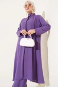 Gizli Düğmeli Salaş İkili Takım Lila thumbnail 2