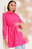 Önü Pensli İp Kuşaklı Tunik Fusya thumbnail 1
