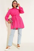 Önü Pensli İp Kuşaklı Tunik Fusya thumbnail 2