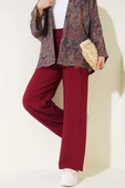 Beli Lastikli Tencel Pantolon Bordo thumbnail 1