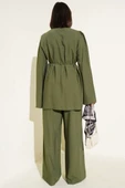 İp Kuşaklı Brit Düğmeli İkili Takım Haki thumbnail 3