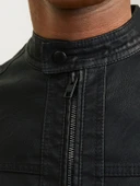 Jack&jones 12182461 Erkek Deri Mont - Siyah thumbnail 6