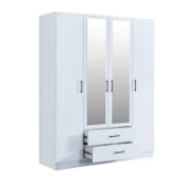 Gardırop, Blesk Hera 4 Kapaklı, Aynalı Çekmeceli Dolap thumbnail 3