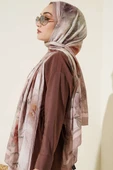 Flower Desen Bambu Kraş Şal Soft Kahve thumbnail 3