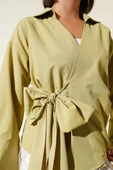 Yandan Bağlamalı Bluz Çağla Yeşili thumbnail 4