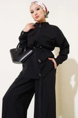 Fermuarlı Beli Tünelli İkili Takım Siyah thumbnail 2