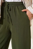 Çımalı Belinden Bağlamalı Pantolon Haki thumbnail 4