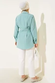 İnci Detaylı Belden Pileli Gömlek Mınt thumbnail 3