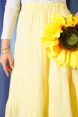 Bel Lastikli Kat Kloş Etek Sarı thumbnail 4