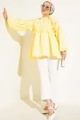 Çiçek Detaylı Kol Lastikli Tunik Sarı thumbnail 2