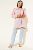 Yaka Fırfırlı Fiyonklu Tunik Pudra thumbnail 2