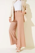 Bel Lastikli Palazzo Kumaş Pantolon Latte thumbnail 1