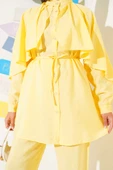 Omuz Fırfır Pelerinli İkili Takım Sarı thumbnail 4