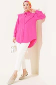 V Detaylı Gömlek Fuşya thumbnail 2