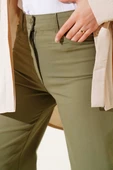 Geniş Paça Pamuk Pantolon Haki thumbnail 4