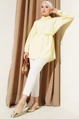 Fırfırlı Bebe Yaka Kuşaklı Gömlek Sarı thumbnail 2
