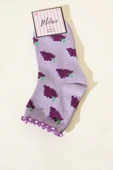 Kadın Meyve Figürlü Soket Çorap Lila thumbnail 1